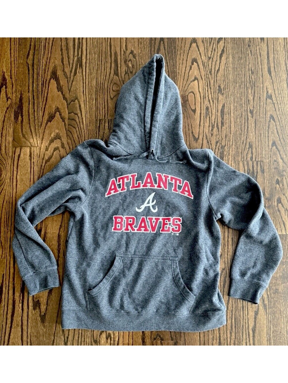 Atlanta Braves Fanatics Hoodie Men's Large Gray MLB Baseball Pullover 2018
